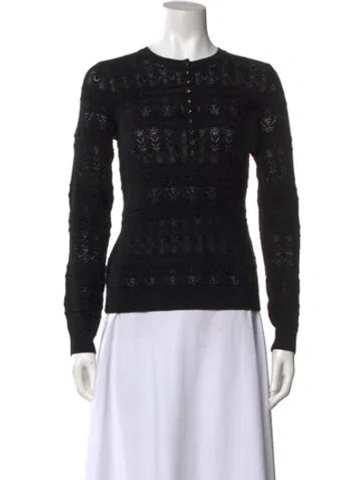 Pre-owned La Maille Sezane Merino Wool Crew Neck Top W/ Tags In Black