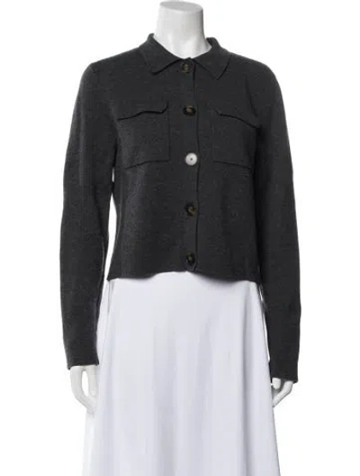 Pre-owned La Maille Sezane Merino Wool Denim Jacket In Gray
