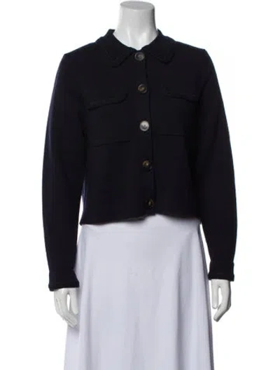 Pre-owned La Maille Sezane Merino Wool Jacket In Blue