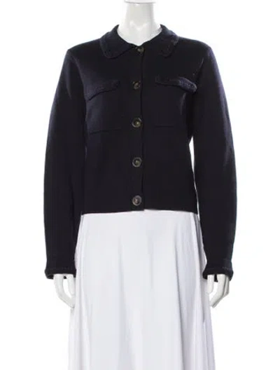 Pre-owned La Maille Sezane Merino Wool Jacket In Blue