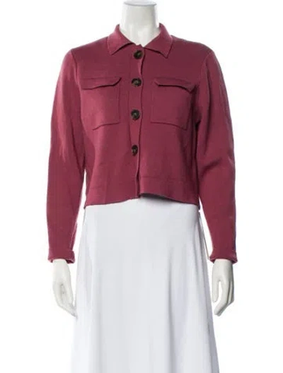 Pre-owned La Maille Sezane Merino Wool Jacket In Burgundy