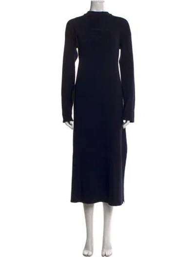Pre-owned La Maille Sezane Merino Wool Long Dress In Black