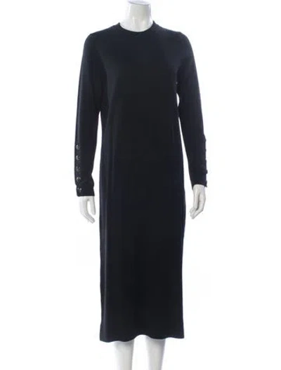 Pre-owned La Maille Sezane Merino Wool Long Dress In Black