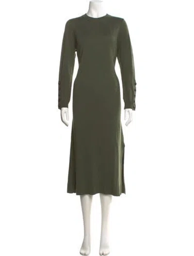 Pre-owned La Maille Sezane Merino Wool Long Dress In Green