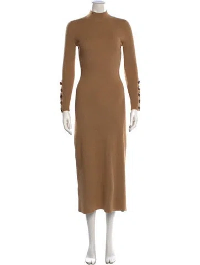 Pre-owned La Maille Sezane Merino Wool Long Dress In Neutral