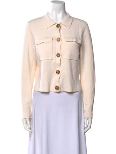Pre-owned La Maille Sezane Merino Wool Long Sleeve Button-up Top In Neutral