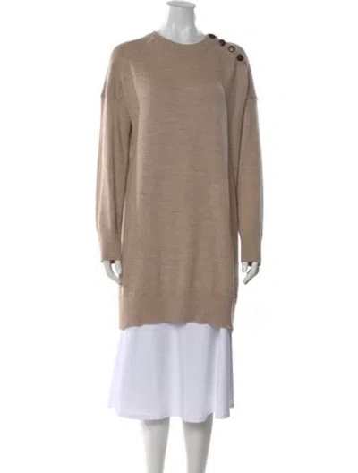 Pre-owned La Maille Sezane Merino Wool Midi Length Dress In Neutral