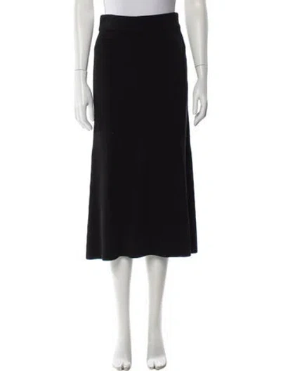 Pre-owned La Maille Sezane Merino Wool Midi Length Skirt In Black