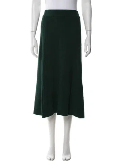 Pre-owned La Maille Sezane Merino Wool Midi Length Skirt In Green
