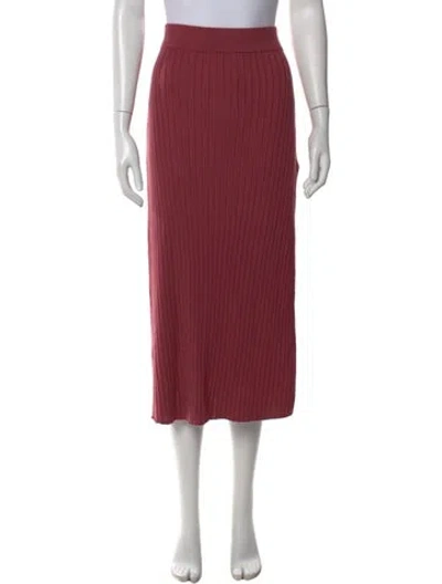 Pre-owned La Maille Sezane Merino Wool Midi Length Skirt In Pink