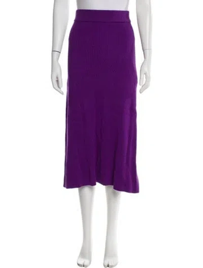 Pre-owned La Maille Sezane Merino Wool Midi Length Skirt In Purple