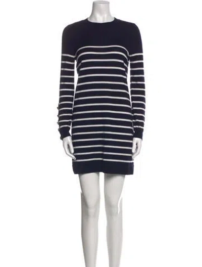 Pre-owned La Maille Sezane Merino Wool Mini Dress In Blue