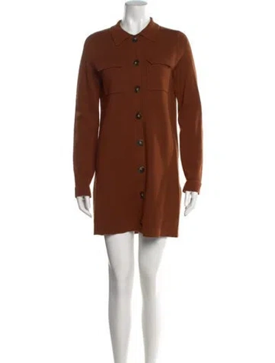 Pre-owned La Maille Sezane Merino Wool Mini Dress In Brown