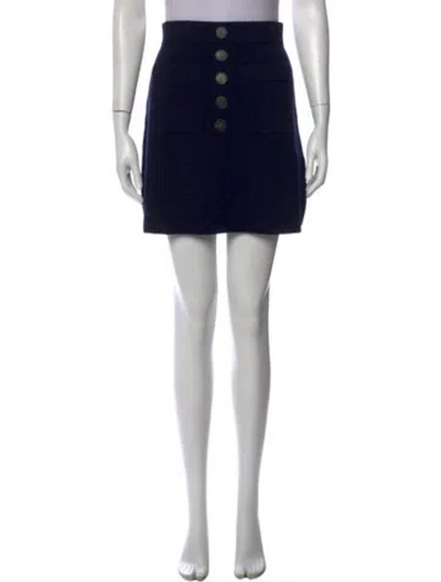 Pre-owned La Maille Sezane Merino Wool Mini Skirt In Black