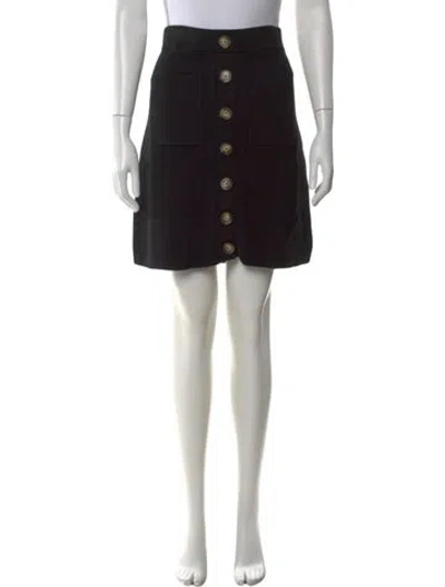 Pre-owned La Maille Sezane Merino Wool Mini Skirt In Black