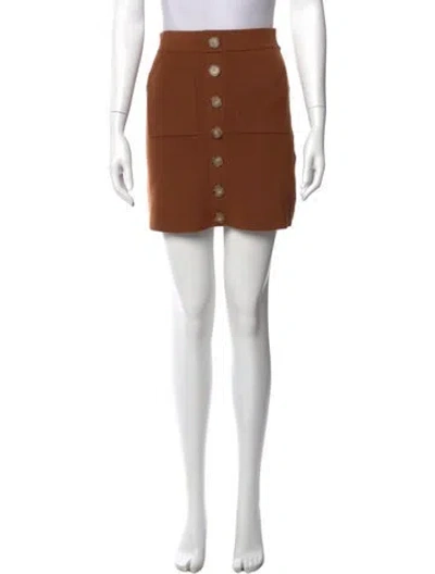 Pre-owned La Maille Sezane Merino Wool Mini Skirt In Brown