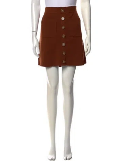 Pre-owned La Maille Sezane Merino Wool Mini Skirt In Brown