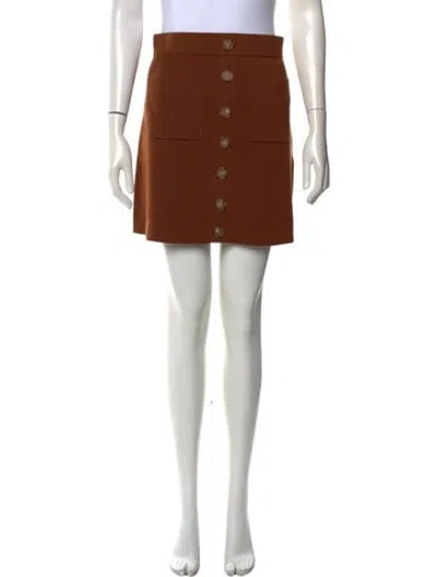 Pre-owned La Maille Sezane Merino Wool Mini Skirt In Brown