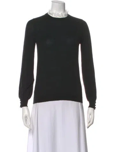 Pre-owned La Maille Sezane Merino Wool Mock Neck Sweater In Black