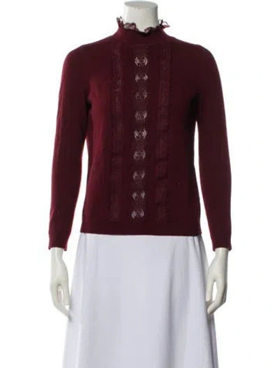 Pre-owned La Maille Sezane Merino Wool Mock Neck Sweater In Brown