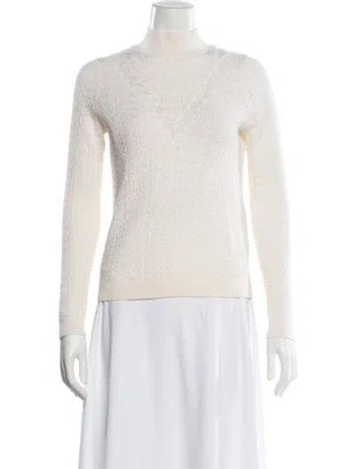 Pre-owned La Maille Sezane Merino Wool Mock Neck Sweater In Neutral