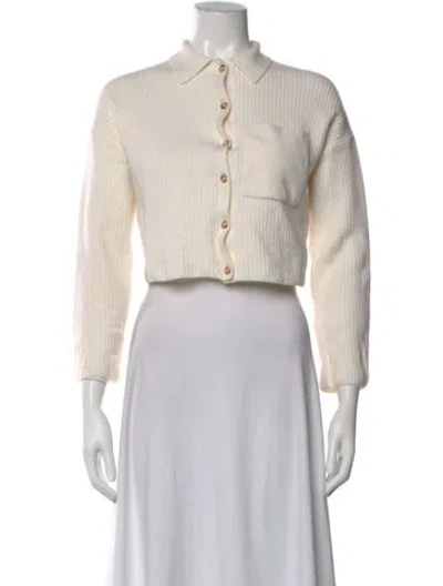 Pre-owned La Maille Sezane Merino Wool Mock Neck Sweater In Neutral