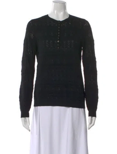 Pre-owned La Maille Sezane Merino Wool Patterned Sweater In Black