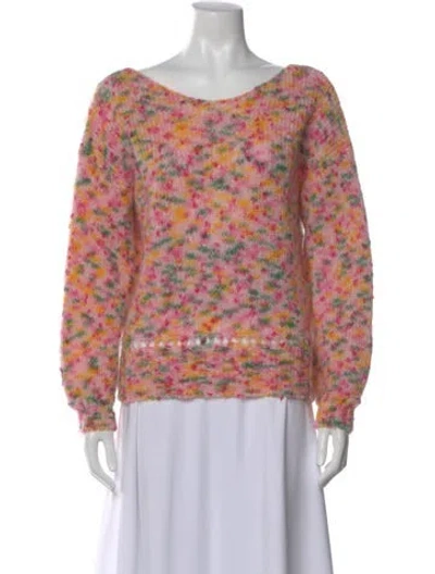 Pre-owned La Maille Sezane Merino Wool Patterned Sweater In Pink