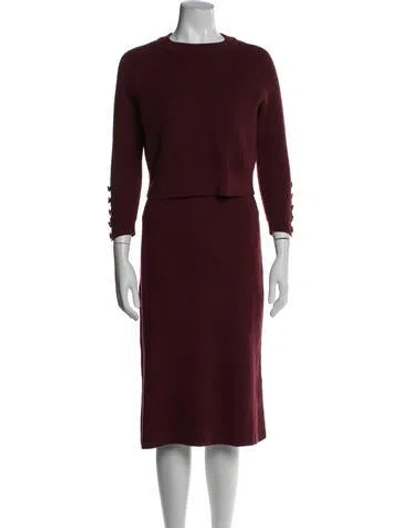 Pre-owned La Maille Sezane Merino Wool Skirt Set In Red