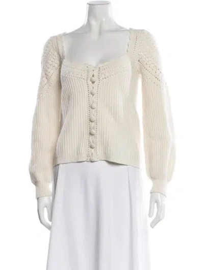 Pre-owned La Maille Sezane Merino Wool Square Neckline Sweater In Neutral