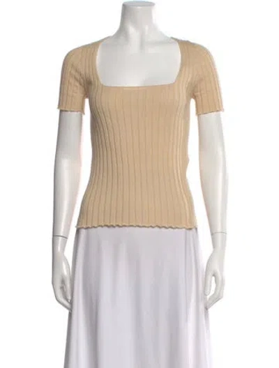 Pre-owned La Maille Sezane Merino Wool Square Neckline Top In Neutral