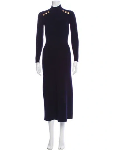 Pre-owned La Maille Sezane Merino Wool Straight Leg Pants In Blue