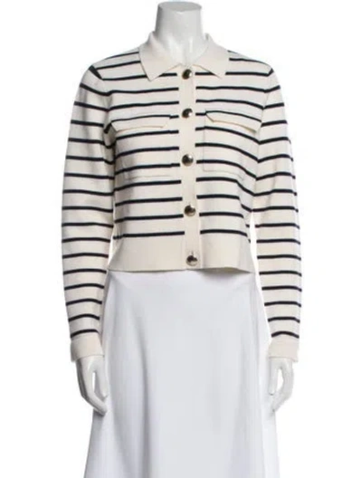 Pre-owned La Maille Sezane Merino Wool Striped Jacket In Neutral