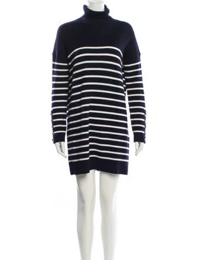 Pre-owned La Maille Sezane Merino Wool Striped Sweater In Blue