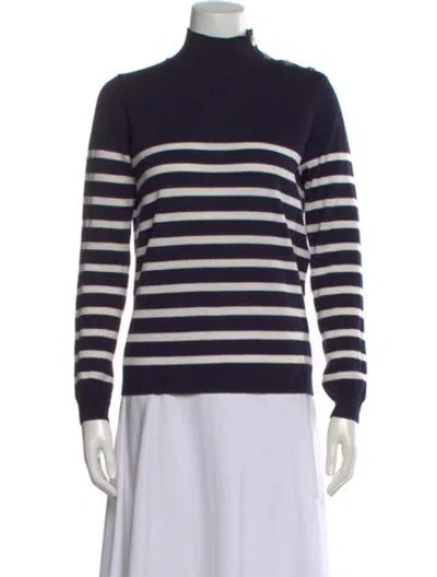 Pre-owned La Maille Sezane Merino Wool Striped Sweater In Blue