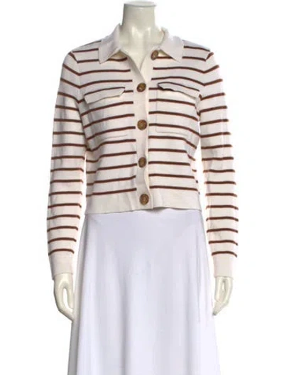 Pre-owned La Maille Sezane Merino Wool Striped Sweater In Neutral