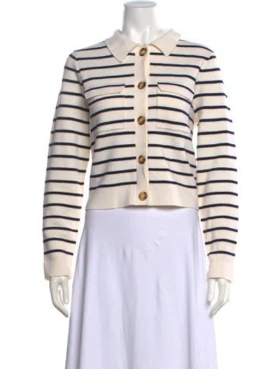 Pre-owned La Maille Sezane Merino Wool Striped Sweater In Neutral