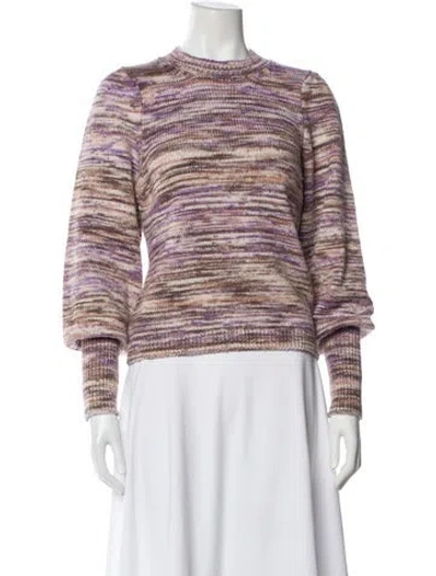 Pre-owned La Maille Sezane Merino Wool Striped Sweater In Purple