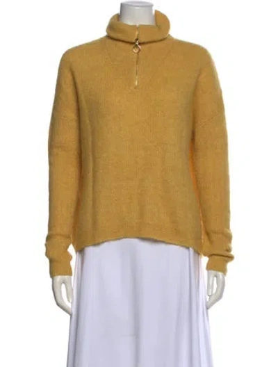 Pre-owned La Maille Sezane Merino Wool Turtleneck Sweater In Yellow
