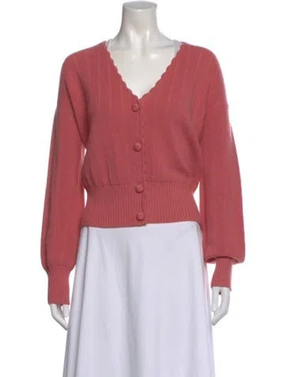 Pre-owned La Maille Sezane Merino Wool V-neck Sweater In Red