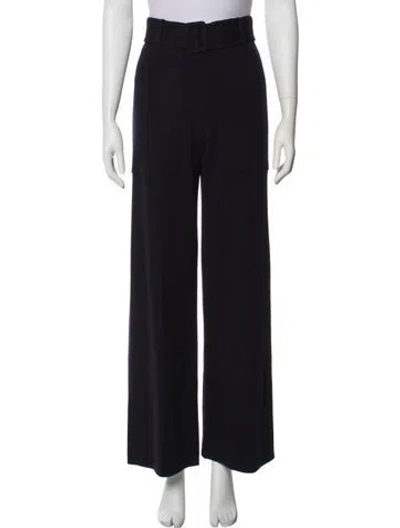 Pre-owned La Maille Sezane Merino Wool Wide Leg Pants In Black
