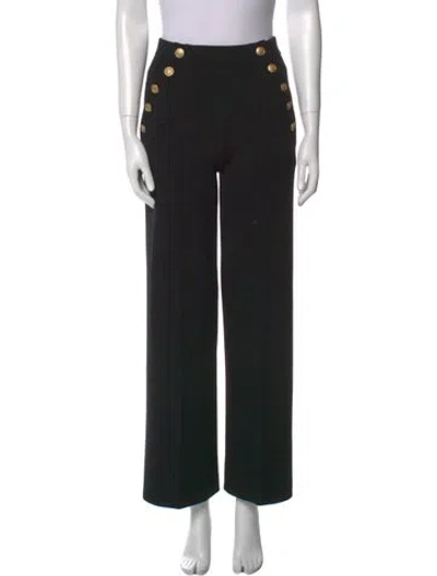 Pre-owned La Maille Sezane Merino Wool Wide Leg Pants In Black