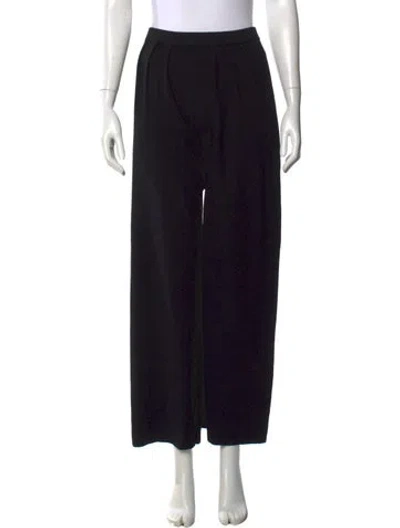 Pre-owned La Maille Sezane Merino Wool Wide Leg Pants In Black