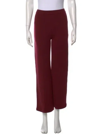 Pre-owned La Maille Sezane Merino Wool Wide Leg Pants In Burgundy