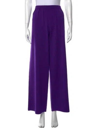 Pre-owned La Maille Sezane Merino Wool Wide Leg Pants W/ Tags In Purple