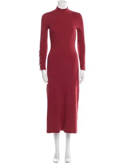 Pre-owned La Maille Sezane Mock Neck Long Dress In Pink