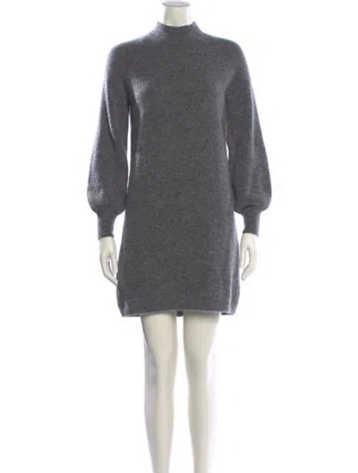 Pre-owned La Maille Sezane Mock Neck Mini Dress In Gray