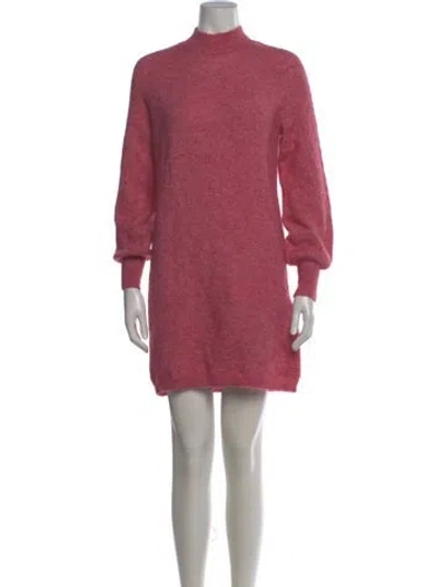 Pre-owned La Maille Sezane Mock Neck Mini Dress In Pink
