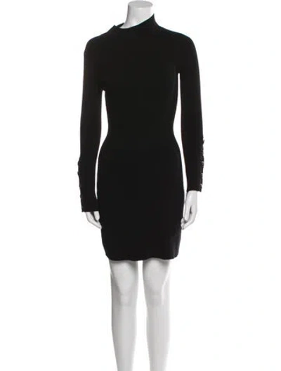 Pre-owned La Maille Sezane Mock Neck Mini Dress W/ Tags In Black