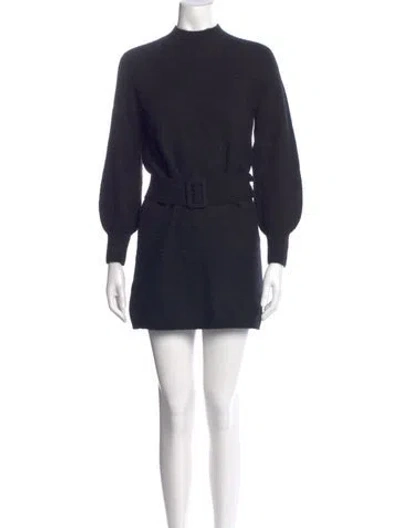 Pre-owned La Maille Sezane Mock Neck Mini Dress W/ Tags In Blue